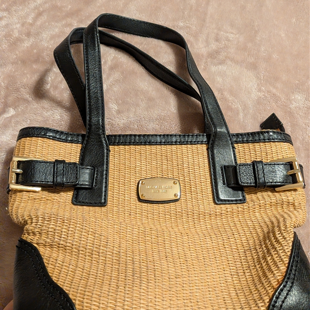 Michael Kors Black and Tan Tote Bag